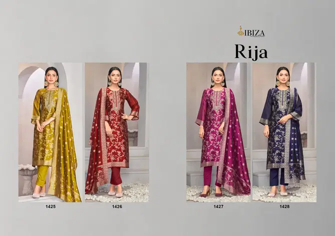 Rija By Ibiza Banglory Silk Jacquard Dress Material Surat Wholesale Market